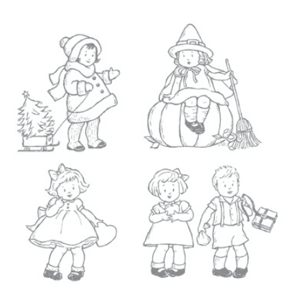 Greeting Card Kids Stamp Set